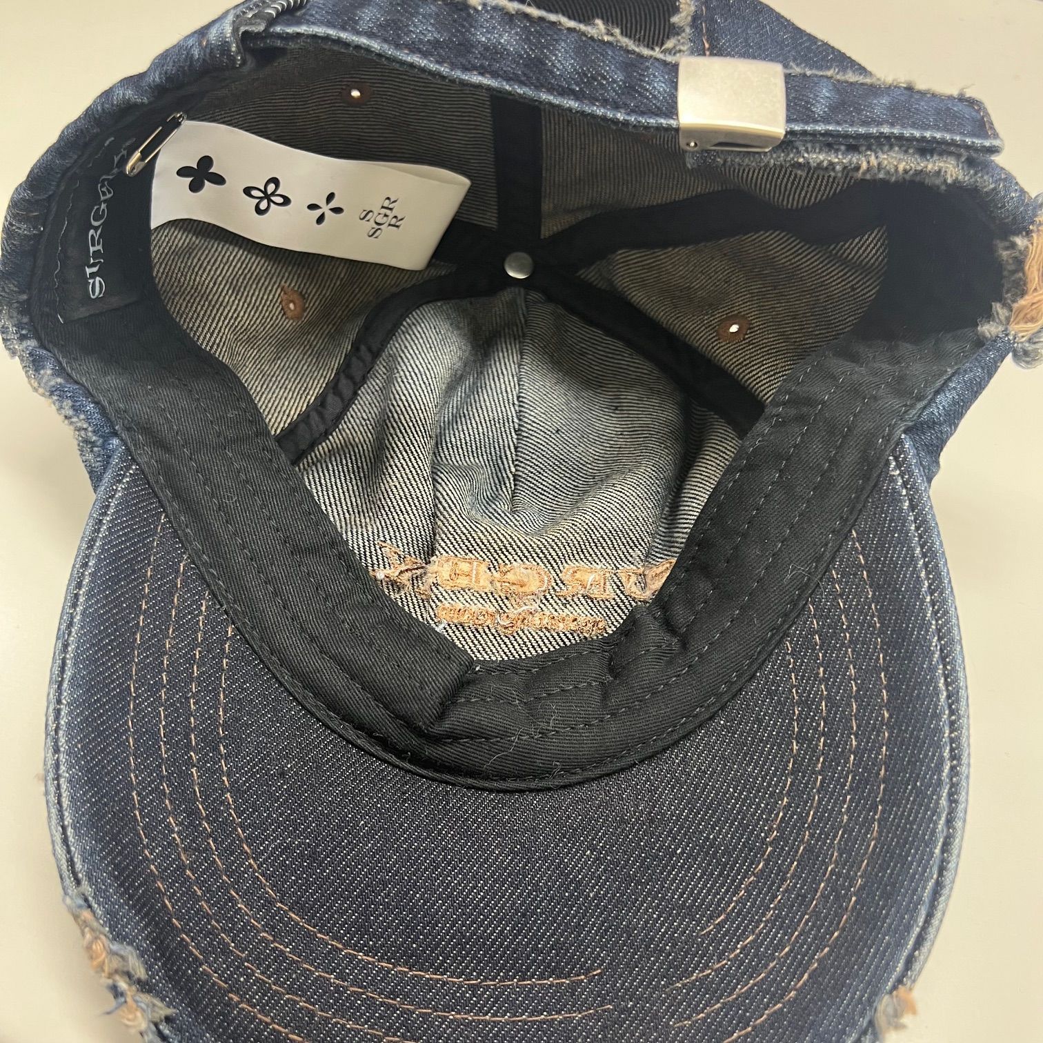 【SURGERY】デストロイ デニム キャップ ブラック デニム 6/16再入荷【SURGERY】surgery distroyed denim cap / 【サー