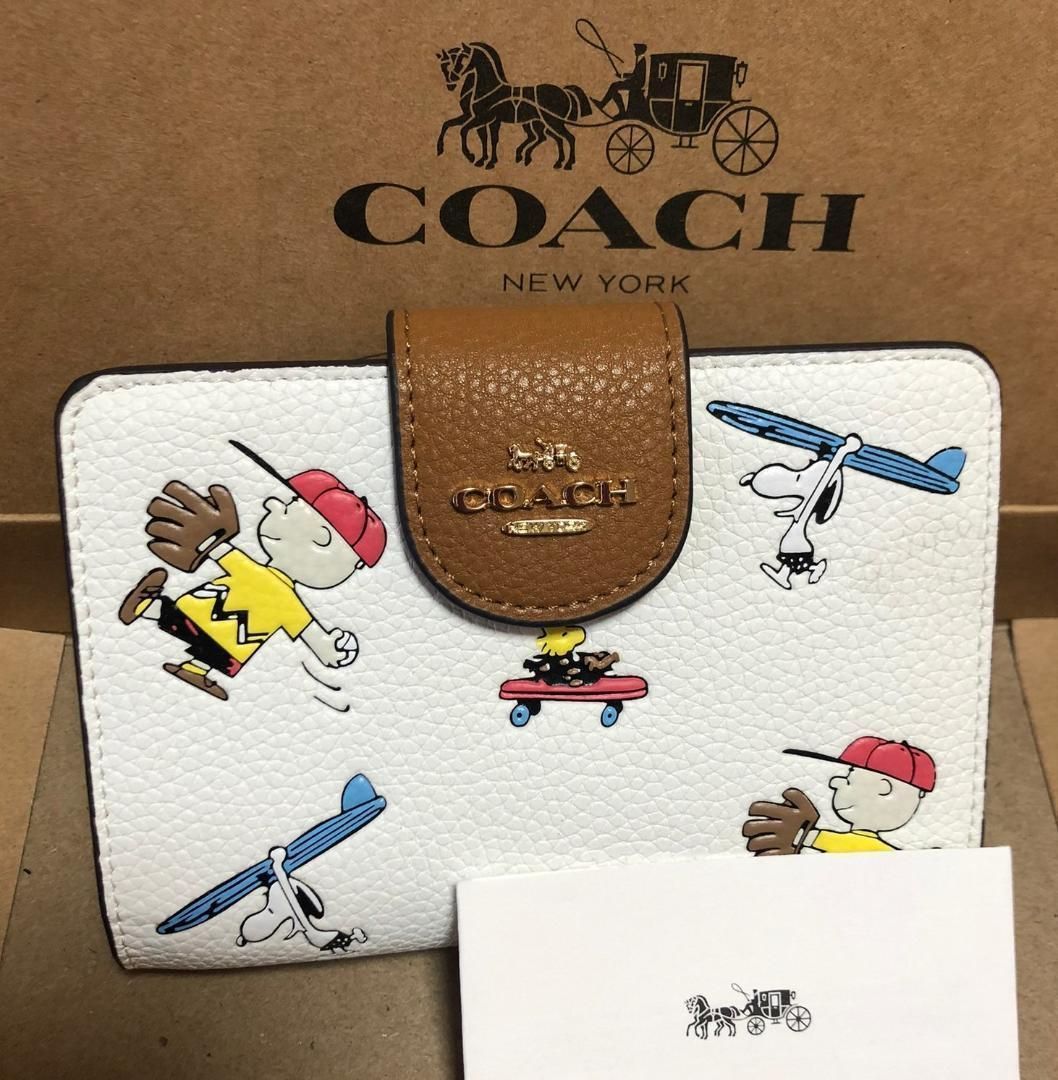 COACH コーチ 新品 スヌーピー 長財布 レディース 小物 財布 087-