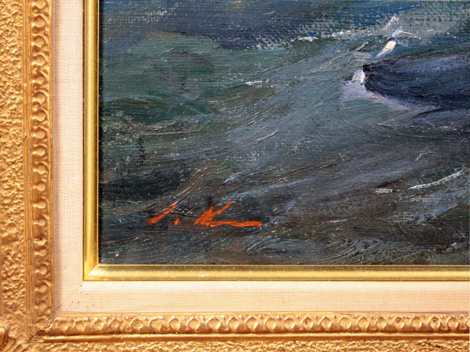 クレイツ『大西洋』油彩画【真作保証】 絵画81×81cm作品サイズ