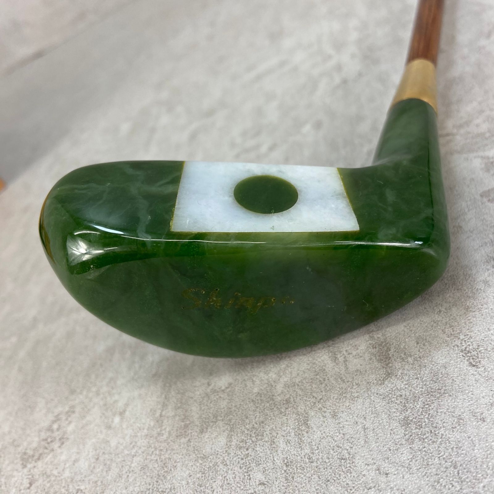 Shinpo 翡翠パター ヒスイ 木製シャフト メンズゴルフパター 右