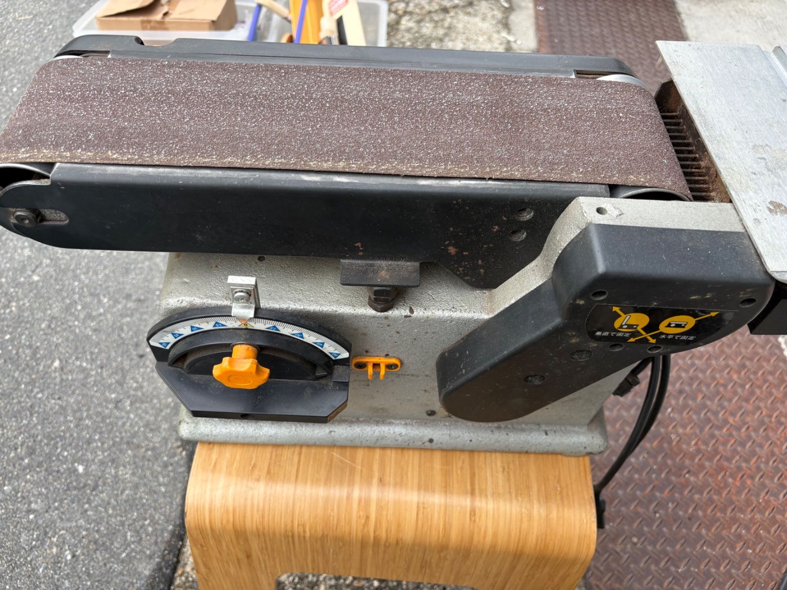 藤原産業 BELT DISC SANDER ベルトディスクサンダー BDS-100N 写真要 少し破れあり HRDEVELOPMENT_JP