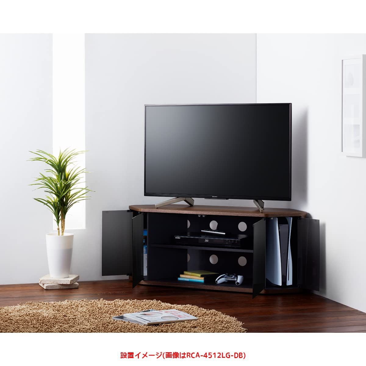 テレビ台 RACINE 朝日木材加工 logic 50型 幅115cm ブラウン 縦型