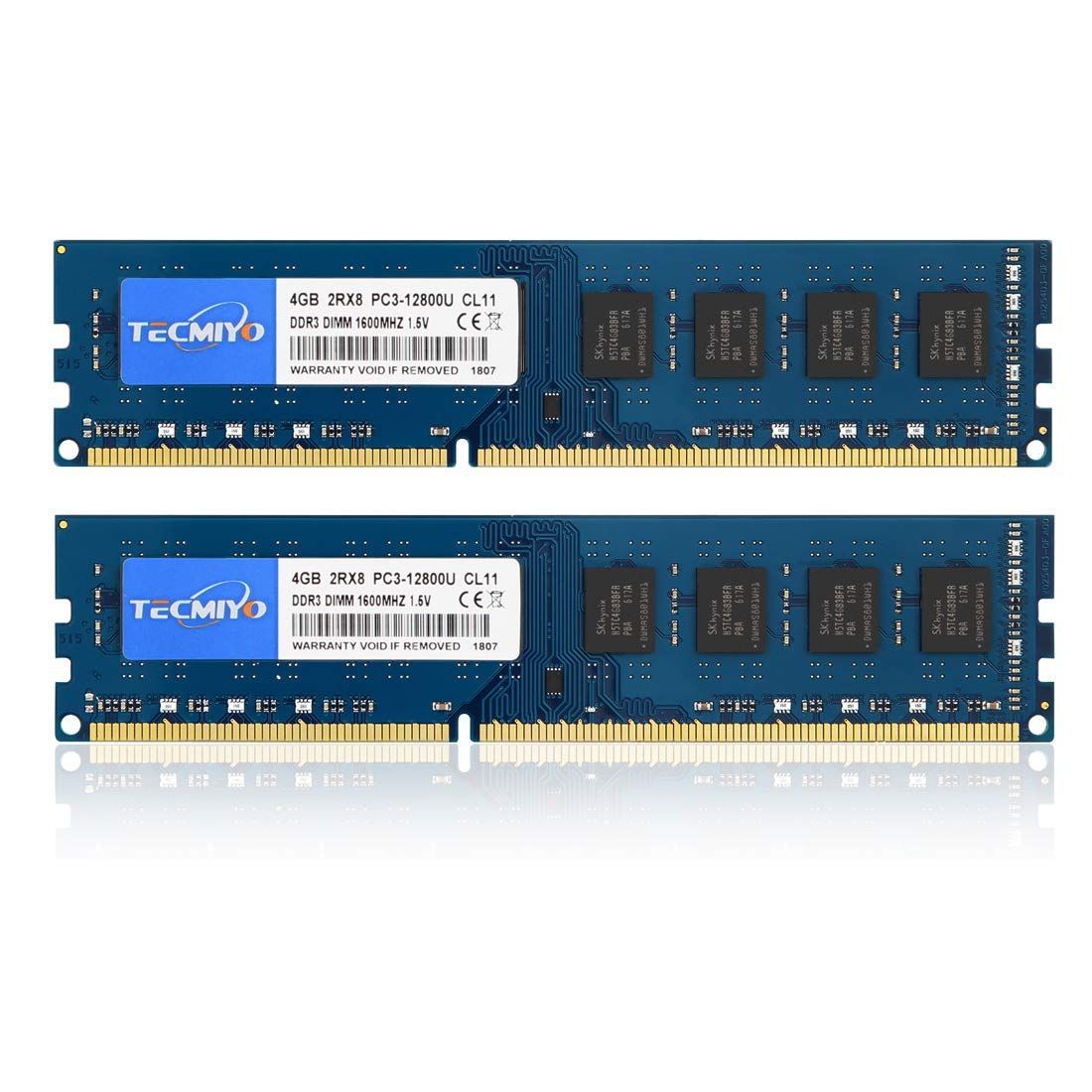 DDR3 1600 2X4GB_ブルー テクミヨ デスクトップPC用メモリ DDR3 1600