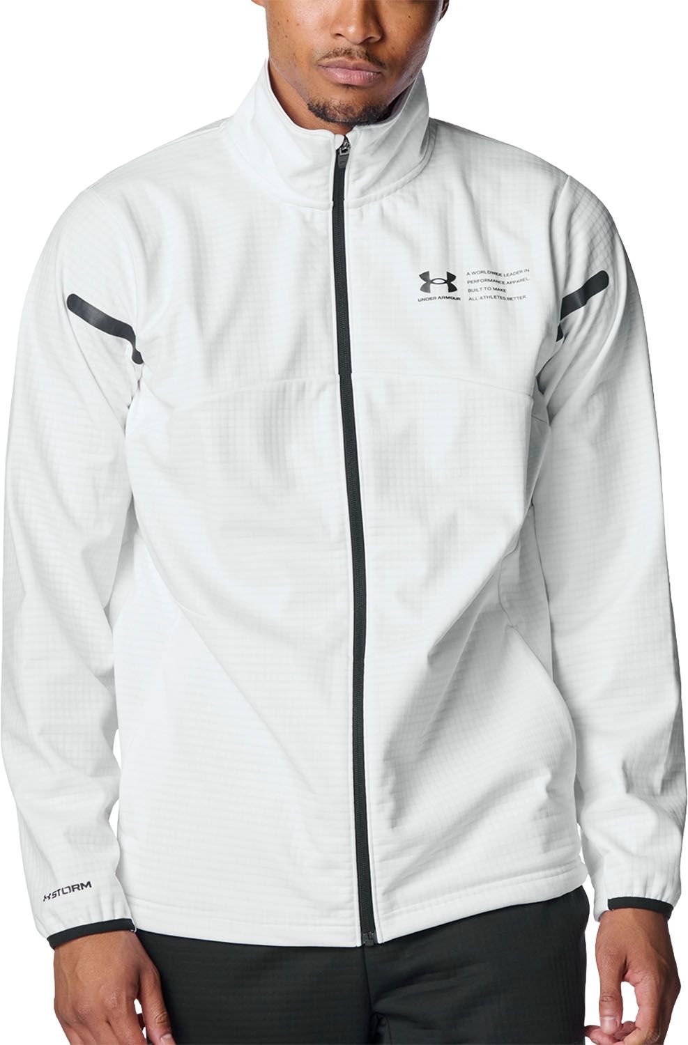 アンダーアーマー UNDER ARMOUR UA WINTER KNIT 3 LAYER JACKET メンズ ジャケット アウター 撥水 保温 軽量 通気性 トレーニング ウォームアップ フルジップ 6007394 100 WHITE