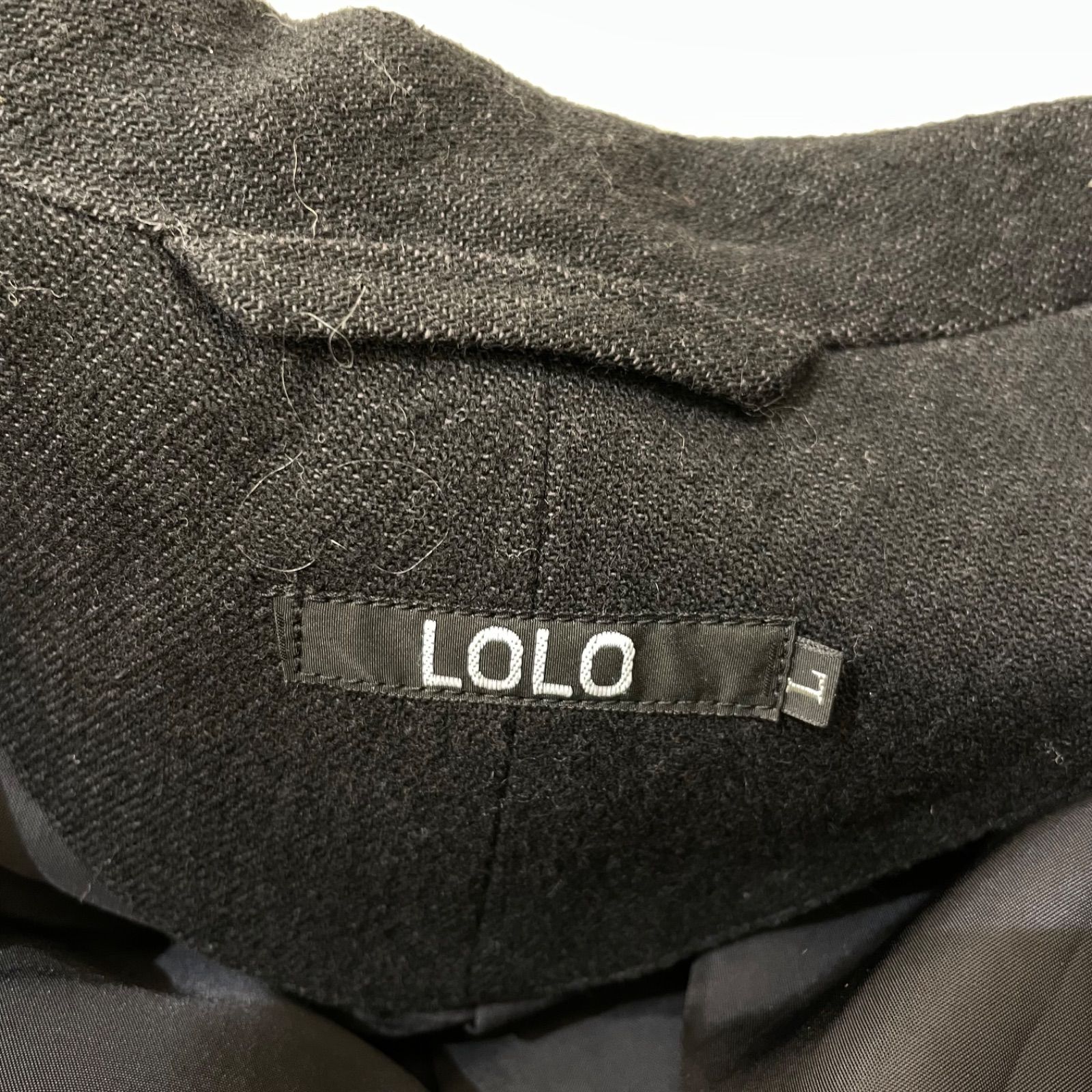 美品 LOLO ロロ テーラードジャケット ブレザー L ブラック 日本製 