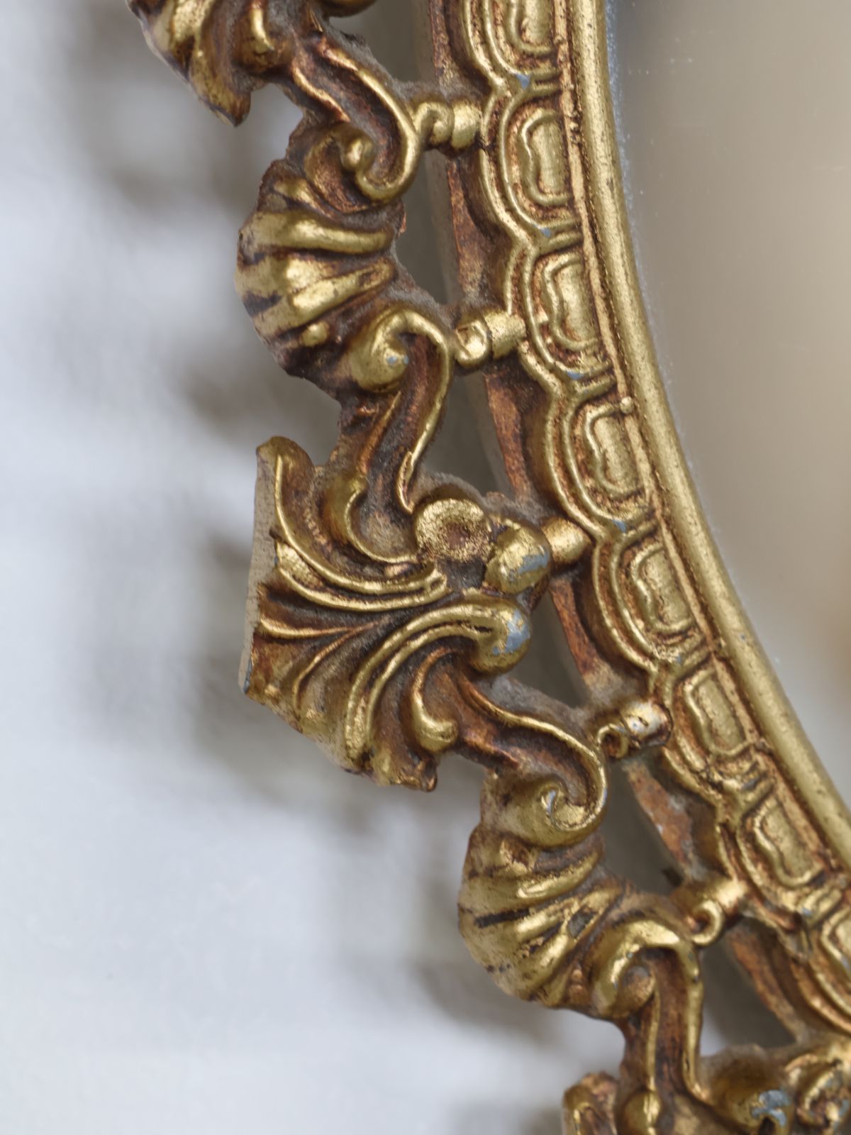 1970年代 ヴィンテージ メタルフレーム ヨーロピアン ウォールミラー 鏡