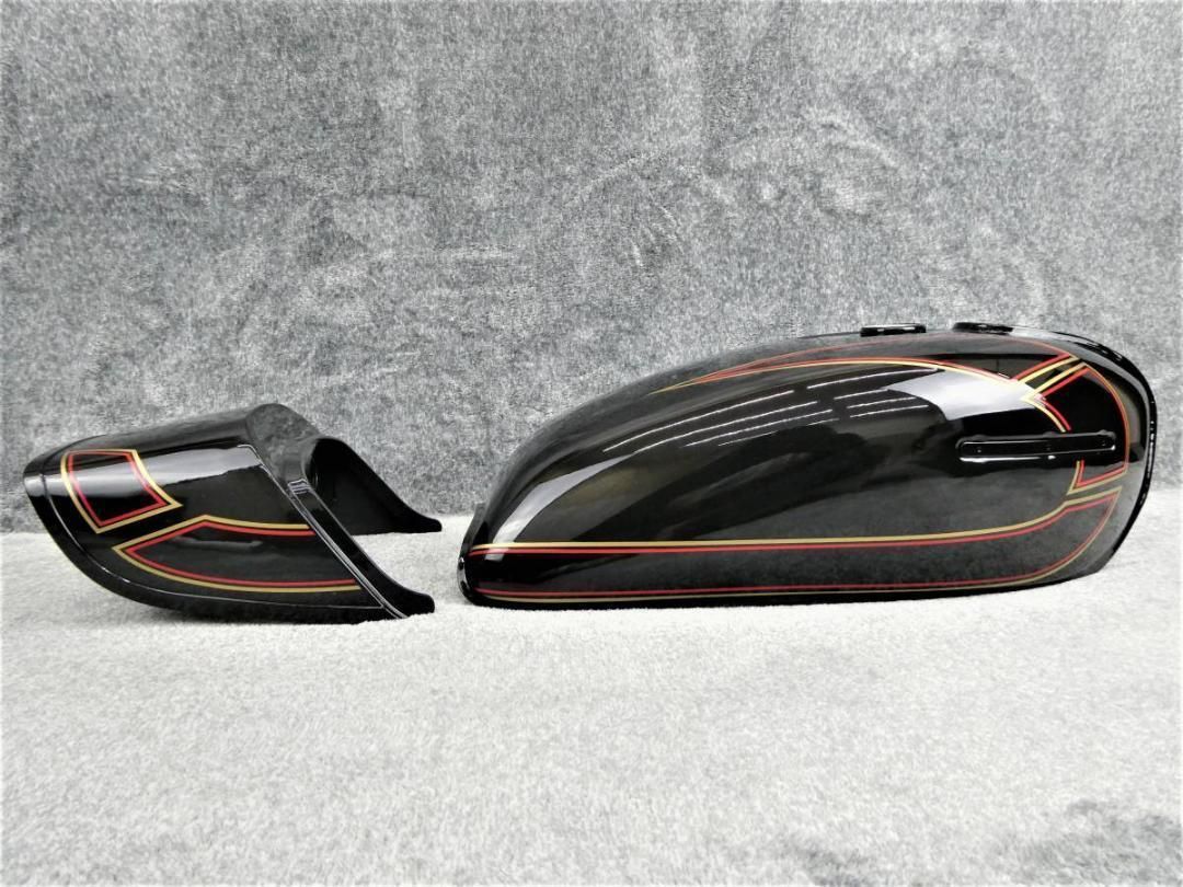 GS400 タンク、テール カスタムペイント、ラメラメ GS400 タンク テールカウル E2 金 赤 - メルカリ