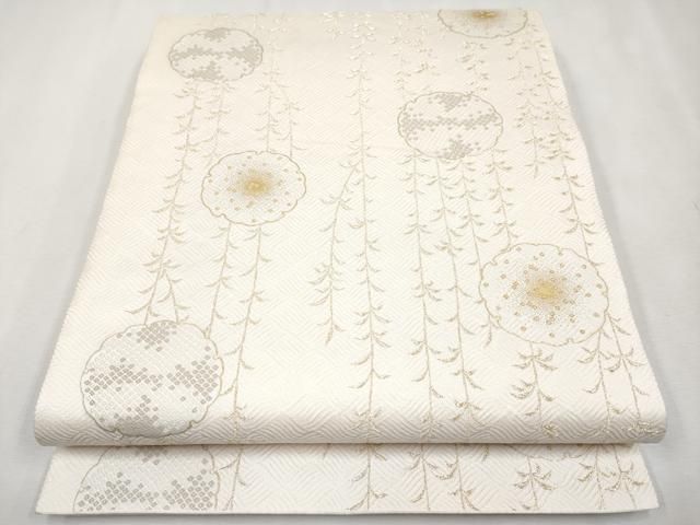 平和屋着物■極上　西陣の名門　加納幸謹製　六通柄袋帯　雪輪鹿の子文　金糸　逸品　CYAA2692s5 平和屋着物□極上 西陣の名門 加納幸謹製 六通柄袋帯 雪輪鹿の子文