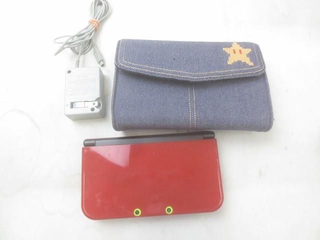 ゲーム ニンテンドー3DS LL 本体 RED-001 ライム＆ブラック 動作品 充電器付き