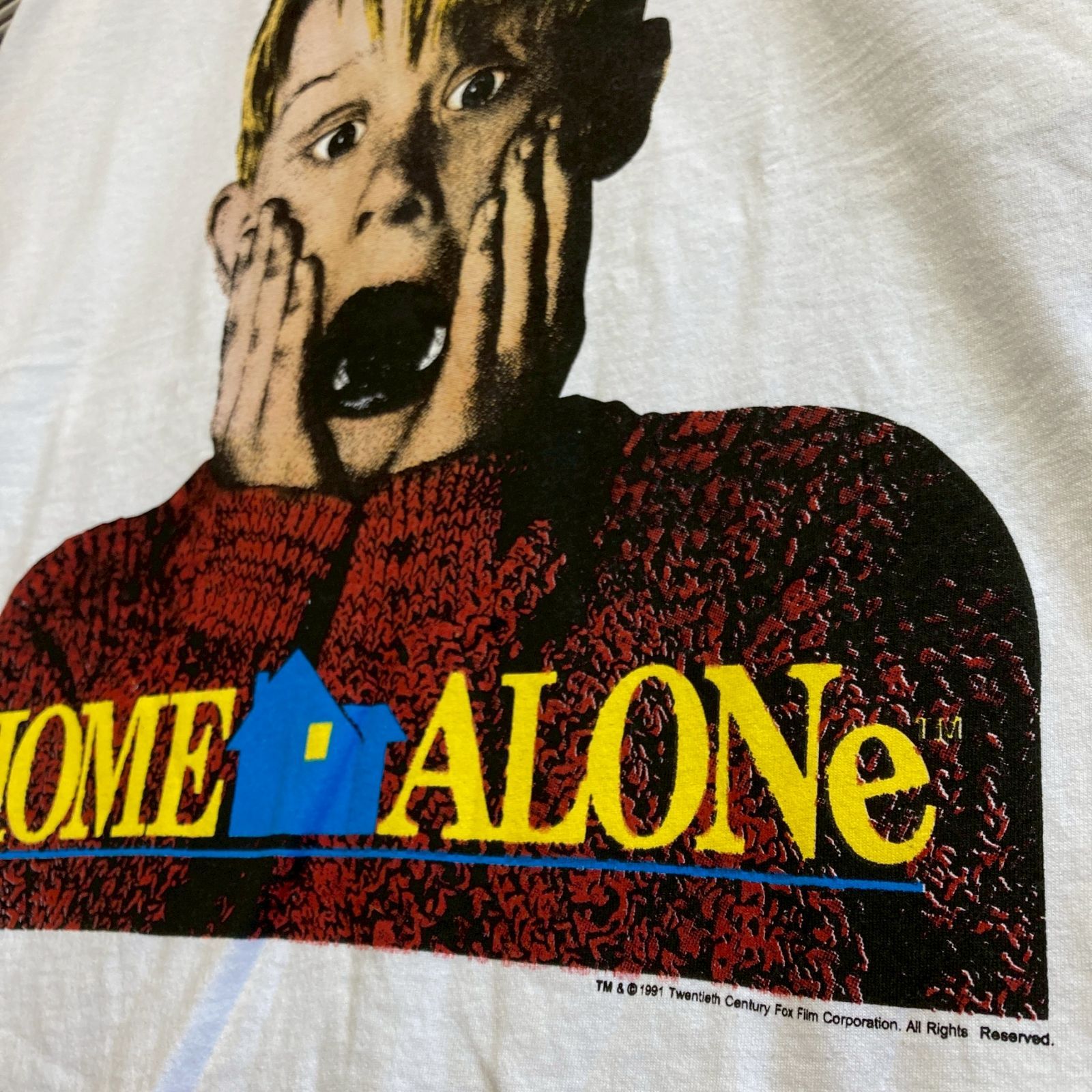 mm]BGHR ムービー Tシャツ 古着 USA製 白 ホームアローン HOME ALONE
