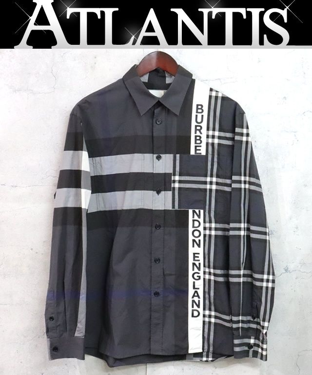 広尾店 バーバリー BURBERRY 長袖シャツ メンズ チェック グレー系 8033933 sizeM 17380
