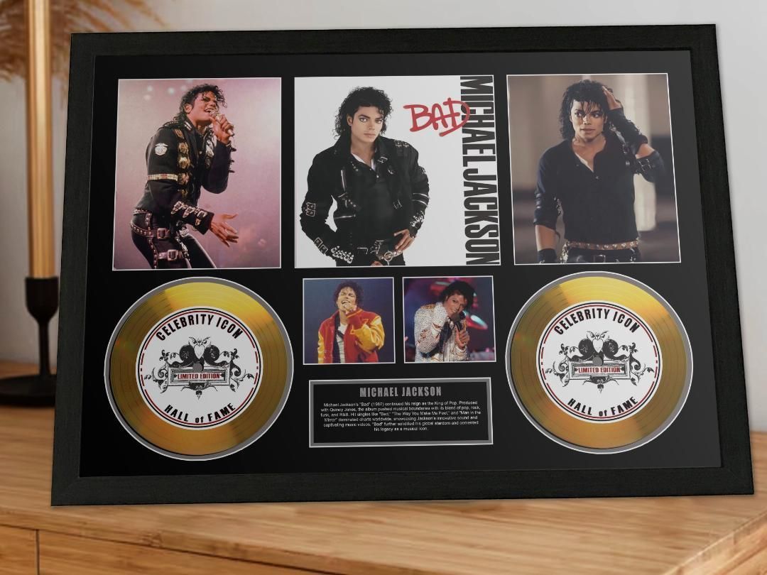 マイケル ジャクソン| Bad ゴールドディスク フレーム 証明書付2