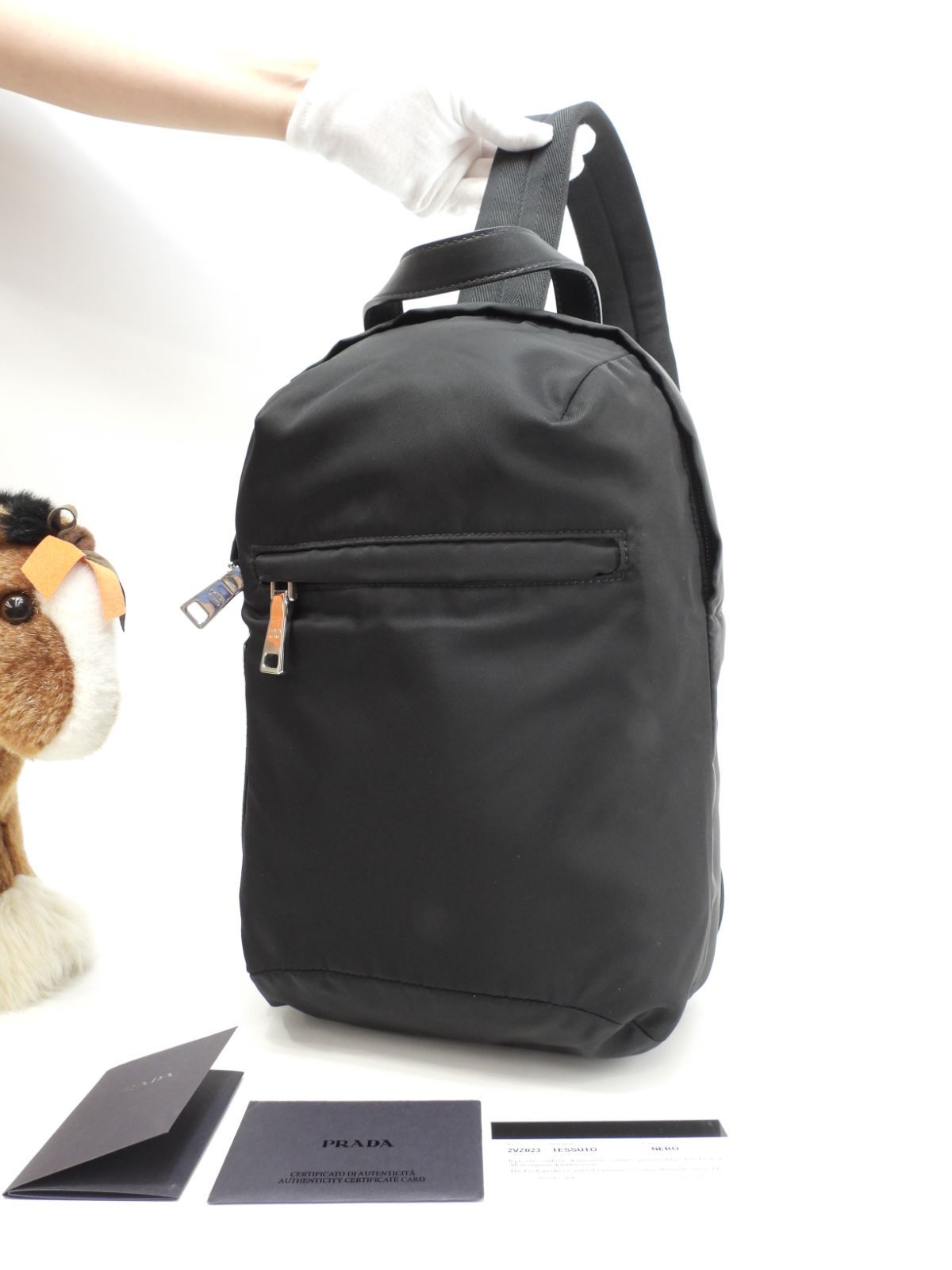 プラダ クロスボディバッグ テスート 黒 斜掛ショルダーバッグ 縦長 極美品@173 2