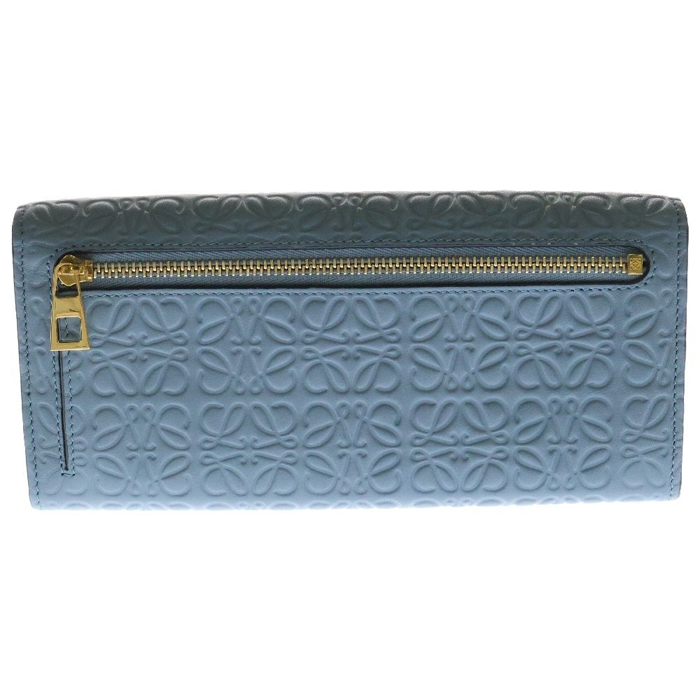 美品 LOEWE ロエベ ブルー 長財布 アナグラム コンチネンタルウォレット LOEWE (ロエベ) アナグラム コンチネンタル ロングウォレット