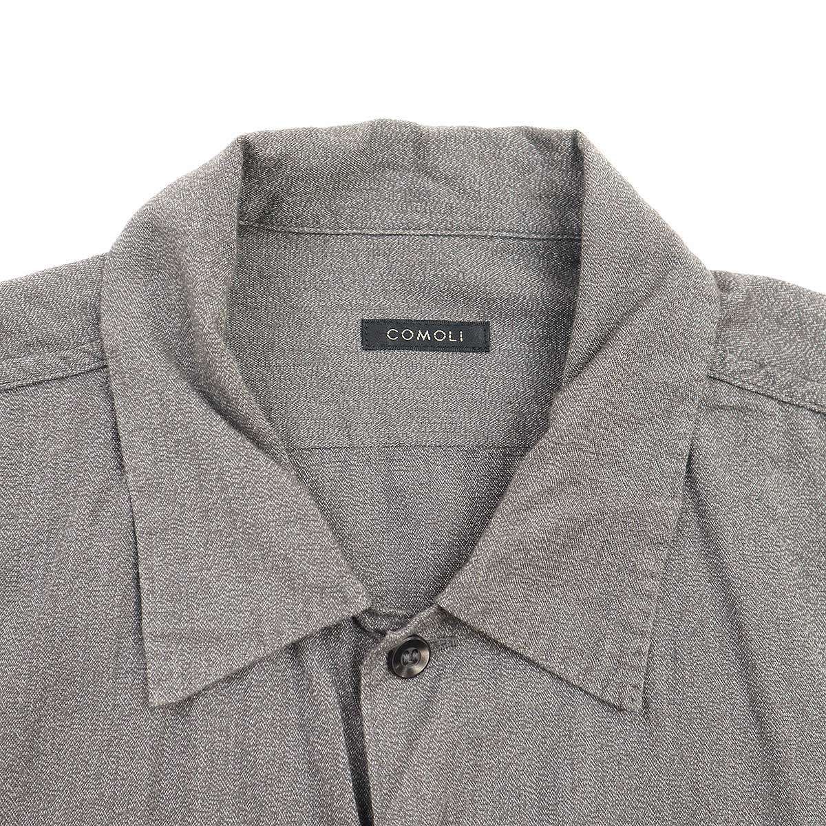 COMOLI コモリ 20AW ヨリ杢オープンカラーシャツ S03-02005 グレー 2  