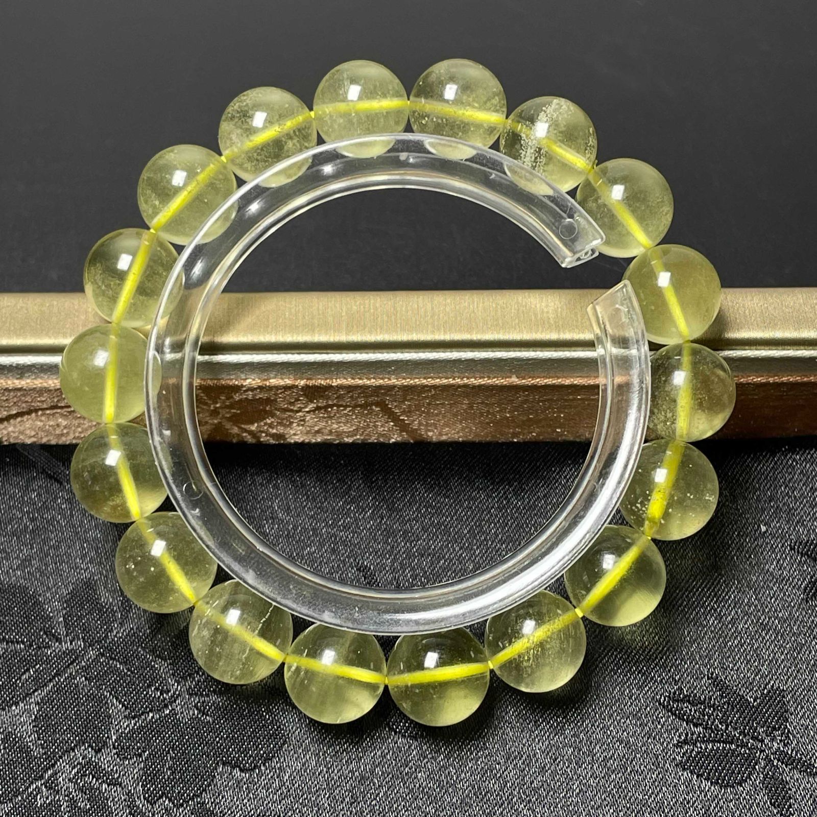 天然水晶☆【リビアングラス】☆ブレスレット 天然石B 約11.3-11.5mm 