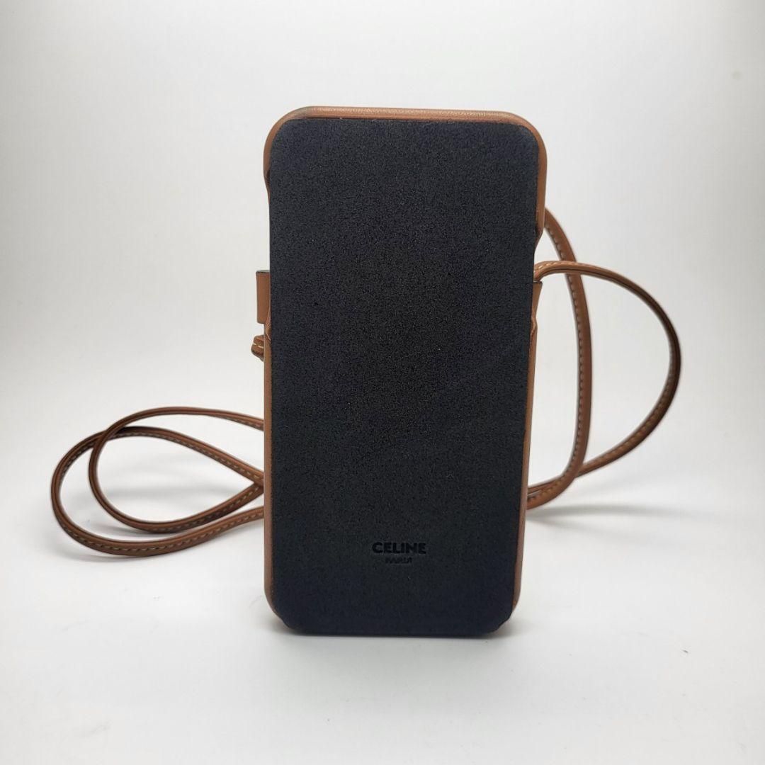 CELINEレザー iPhone X XSケースストラップ
