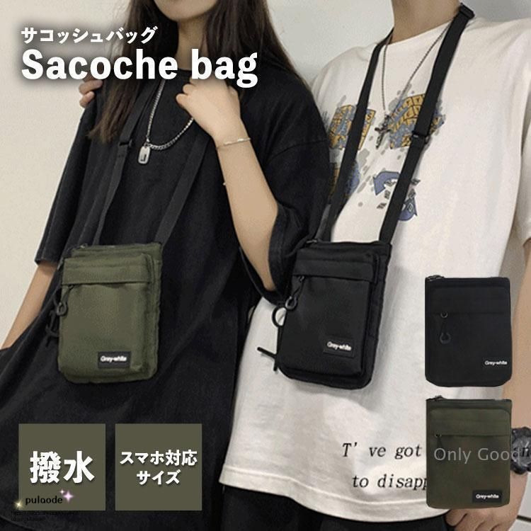 サコッシュ メンズ レディース 撥水 防水 バッグ スマホポーチ スマホ ショルダー バッグ 韓国 ナイロン ボディバッグ 小さめ 鞄 カバン 登