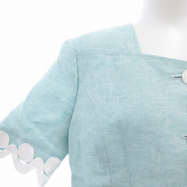 ジュンアシダ 半袖 ジャケット 麻 刺繍 jun ashida - JUN ASHIDA(ジュンアシダ) ジャケット サイズ9 M