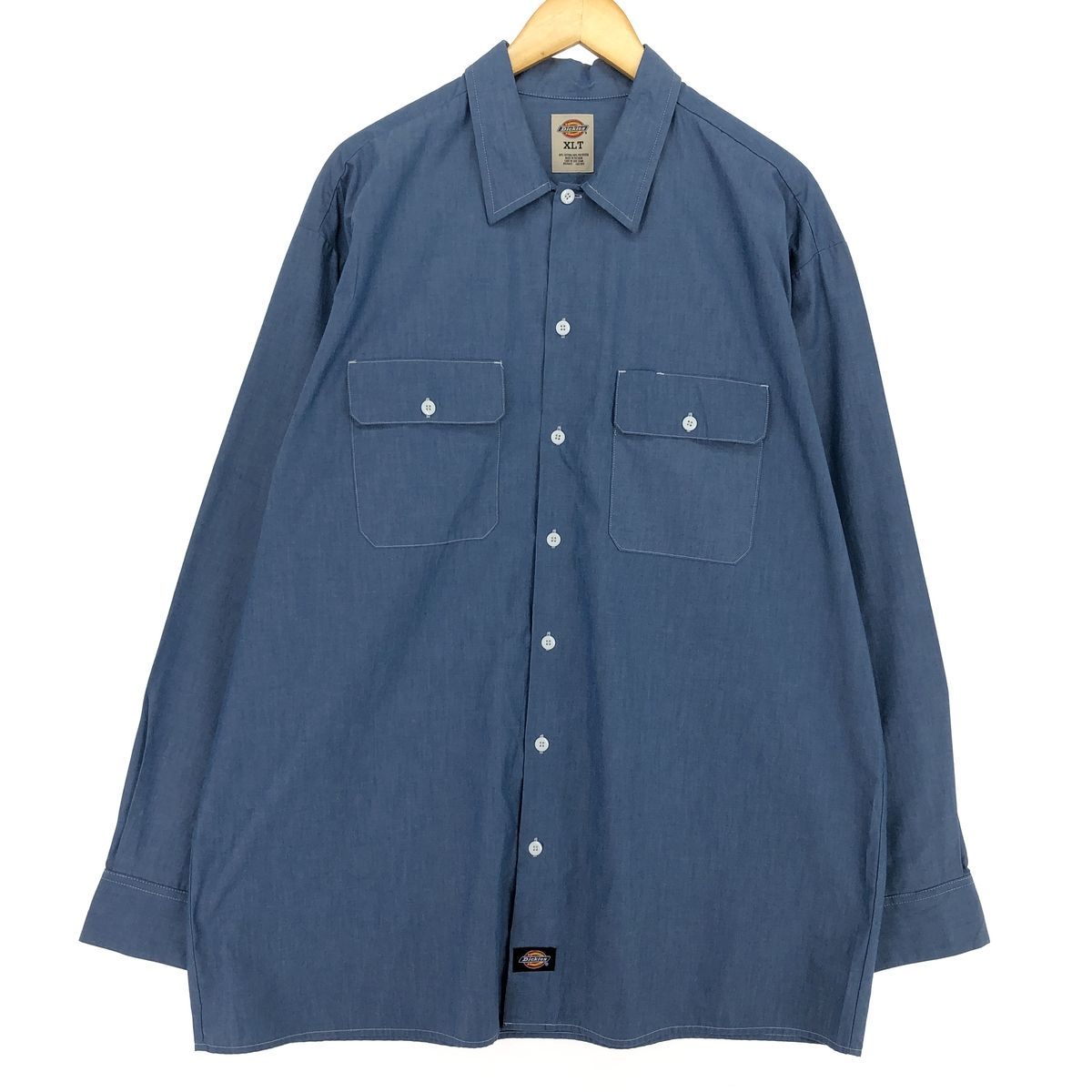 古着 ディッキーズ Dickies シャンブレー 長袖 ワークシャツ メンズXL相当/eaa486302