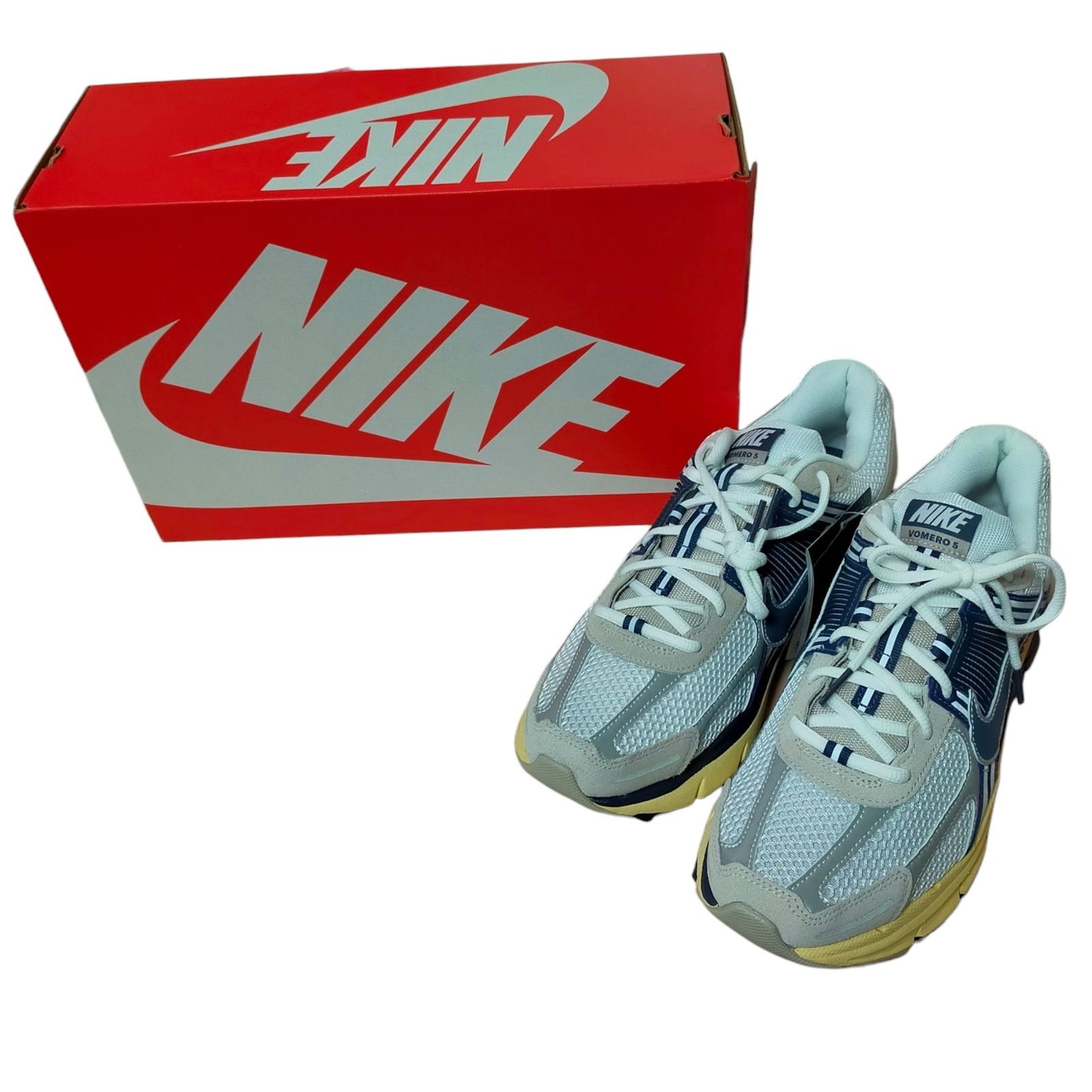 ◆未使用品◆NIKE ZOOM VOMERO 5 ナイキ ズーム ボメロ 5 SINCE ’72 HF4259-100 メンズ スニーカー ホワイト/ブルー系 27cm X67915NC