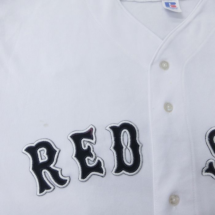 00s ラッセル ボストン レッドソックス ベースボールシャツ 古着 XL/古着 ラッセル 半袖 ベースボール シャツ メンズ 00s MLB