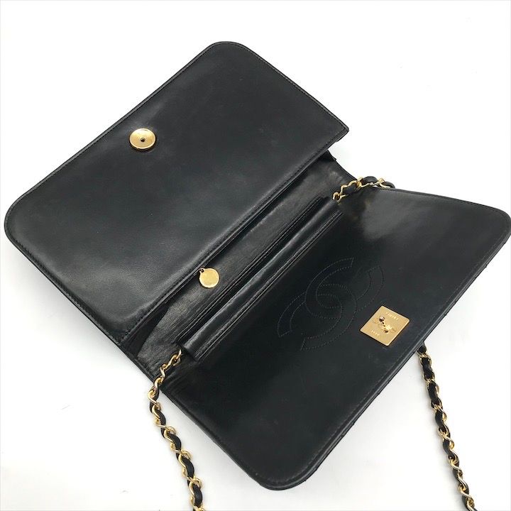 良品 CHANEL シャネル ココマーク マトラッセ ラムスキン プッシュロック チェーン ショルダー バッグ ブラック レディース a8389 良品 CHANEL シャネル ココマーク マトラッセ ラムスキン プッシュ