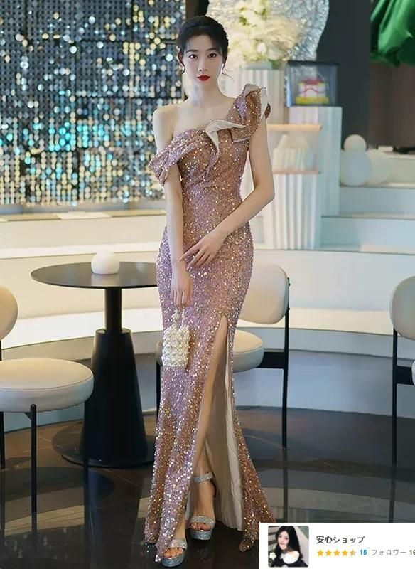 イブニングドレス スパンコール キラキラドレス マーメイドドレス 発表
