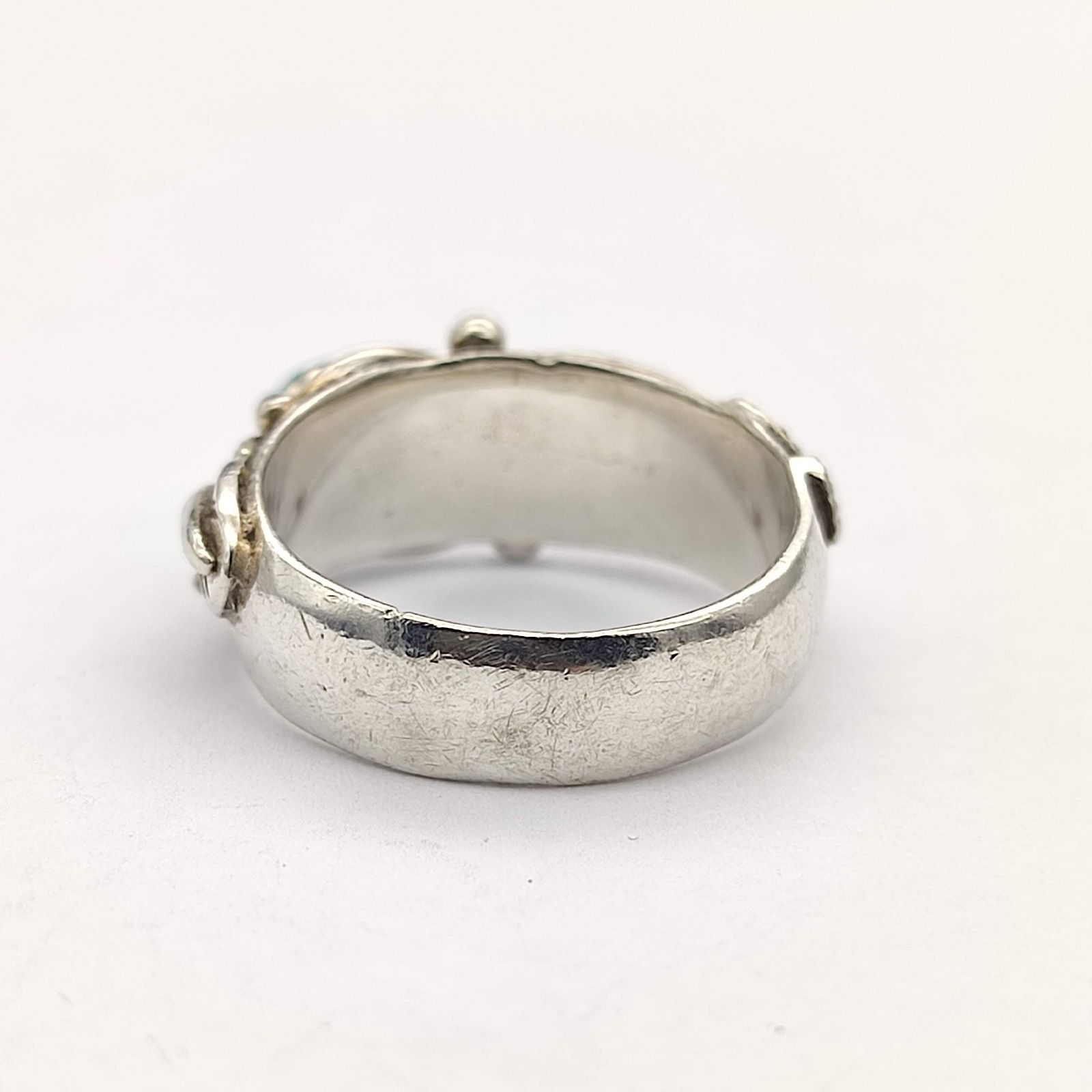 美品】インディアンジュエリー ターコイズコーラルリング SILVER 