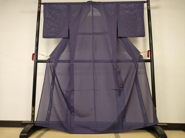 平和屋着物＊夏物 色無地 絽 褐色 洗える着物 AABB2619jd