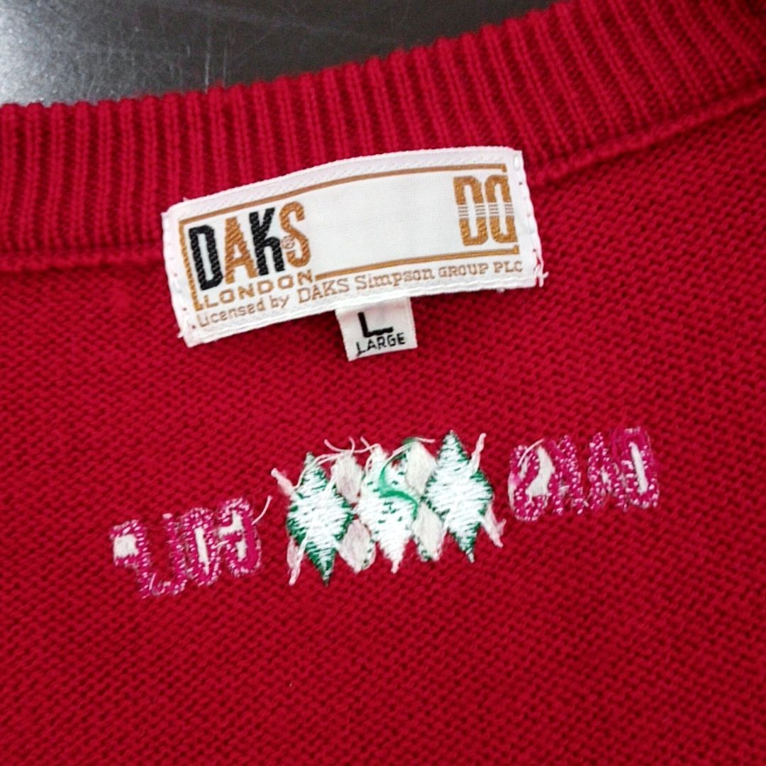 古着 美品 DAKS GOLF ダックス ゴルフ ウール100％ ヴィンテージV