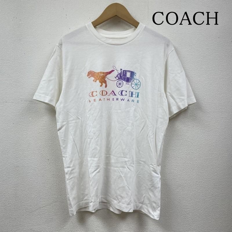 COACH 恐竜と馬車 Tシャツ ホワイト 訳あり♪COACH 恐竜と馬車 Tシャツ ホワイト M レキシーアンド