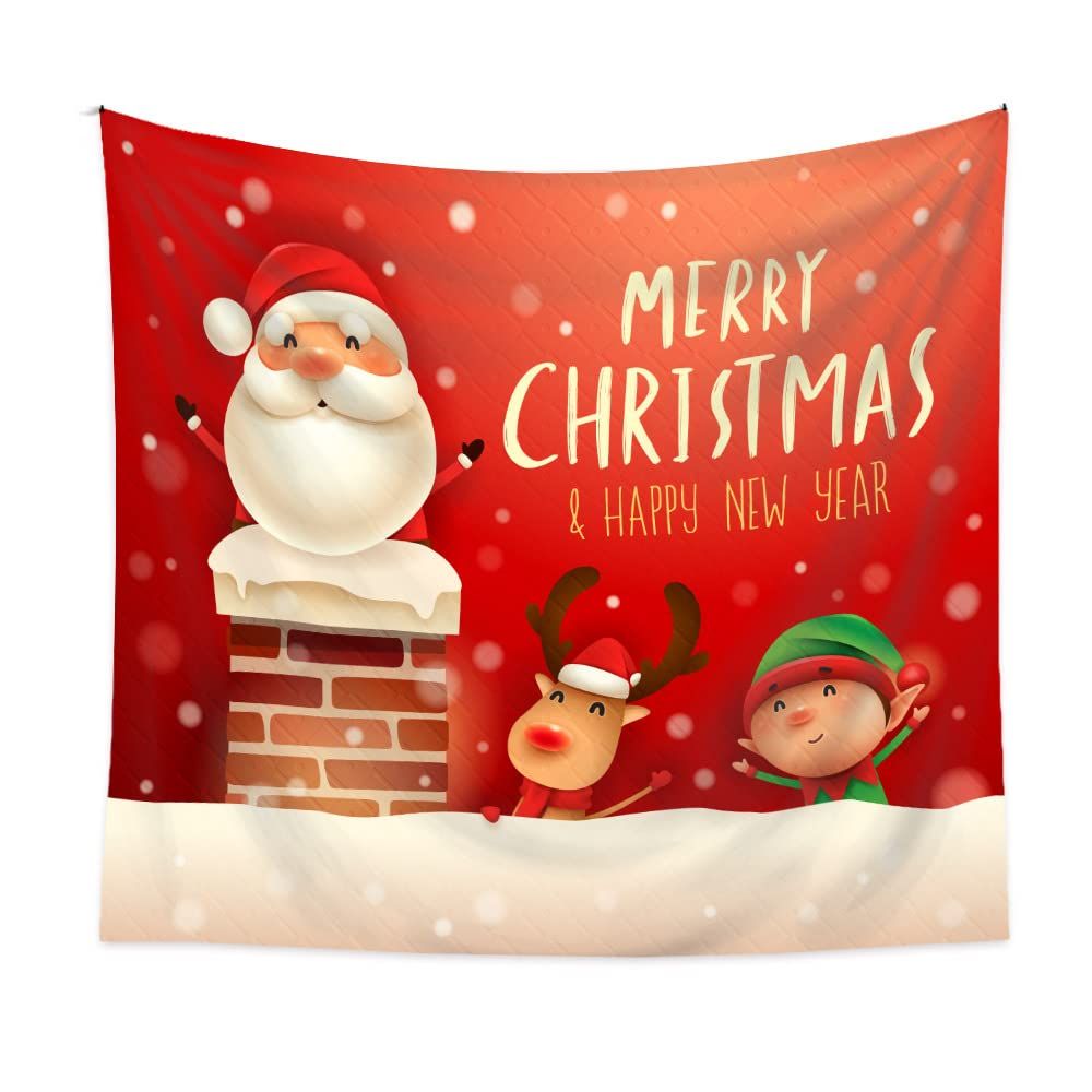 FEI クリスマス・イブ タペストリー おしゃれ壁掛け 可愛い 装飾布 欧米風 インテリア 多機能 パーティー リビング 窓 お正月飾り 玄関 インテリア 雑貨 暖かいタペストリー 壁掛け 個性ギフ