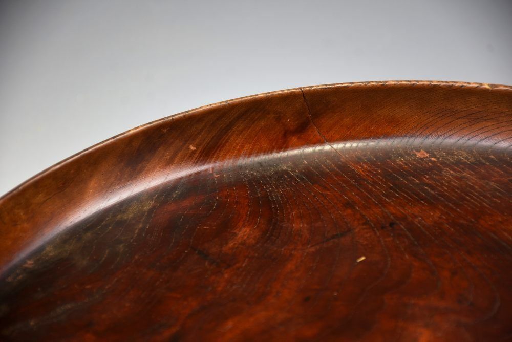蔵A3591 民藝 古い欅丸盆 鳥取民藝 36ｃｍ