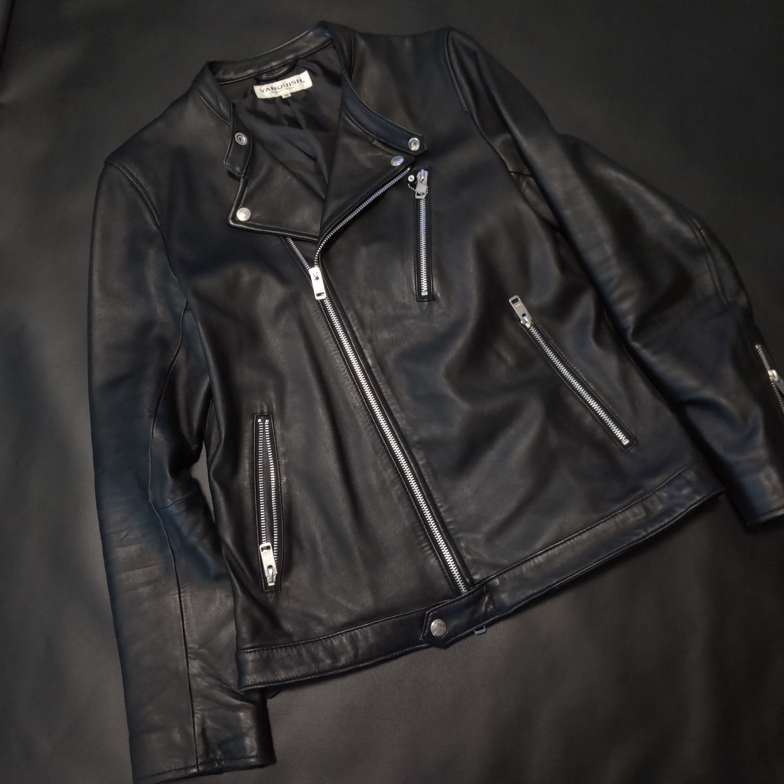 vanquish シープレザーダブルライダースジャケット