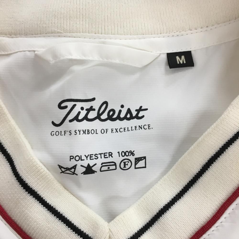 ★SALE10％OFF★タイトリスト ベスト 白 Vネック ロゴ刺しゅう 裏地メッシュ  メンズ M ゴルフウェア TITLEIST