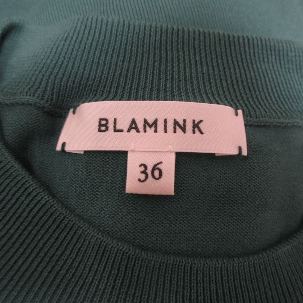 BLAMINK ブラミンク スリーブレス コットンニット カットソー 7918-106-0108 サイズ36 グリーン レディース 古着 中古 USED 【誕生日】