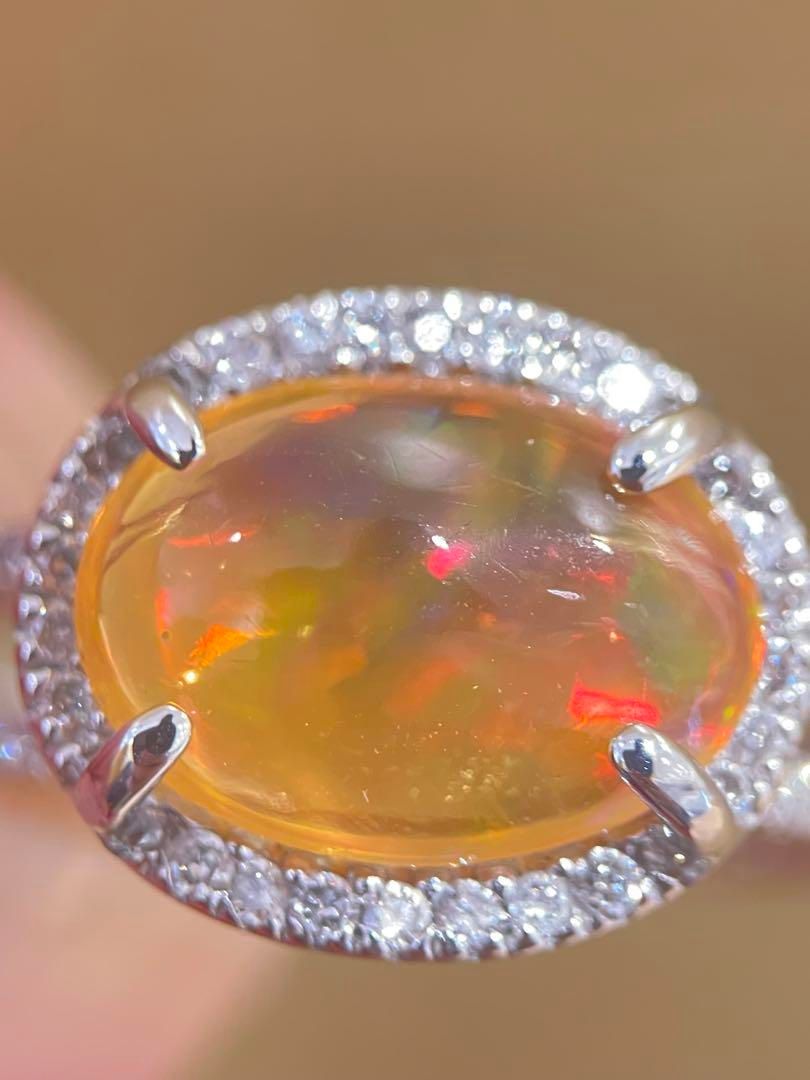 k18WGメキシコオパールリング