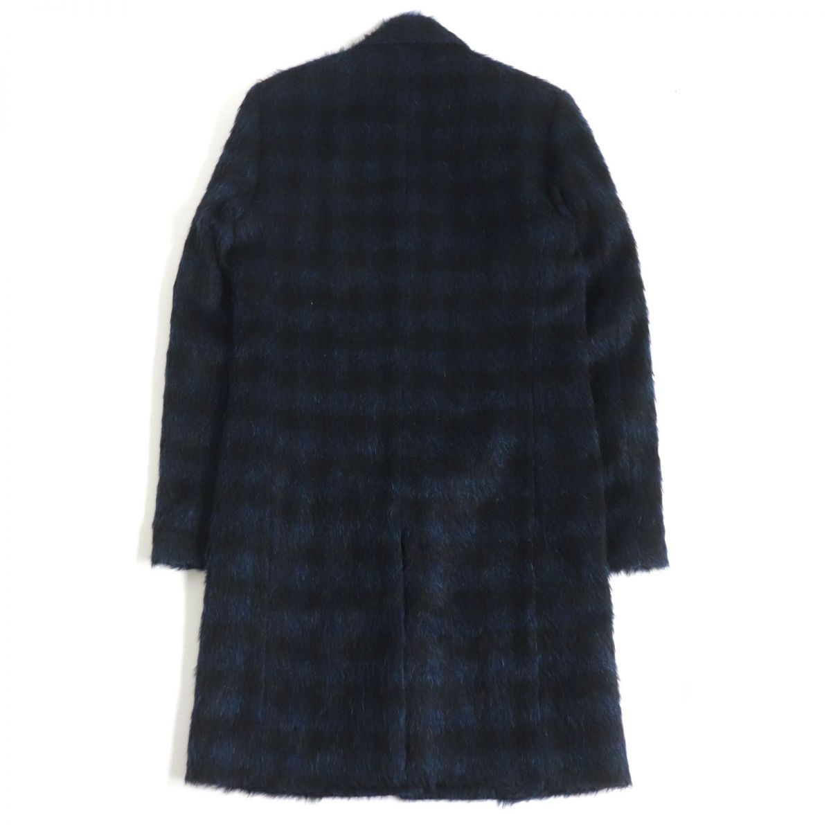 未使用 希少 アルパカ theory セオリー チェスターコート 極美品□Theory/セオリー チェック柄 アルパカ・モヘア混 フライ