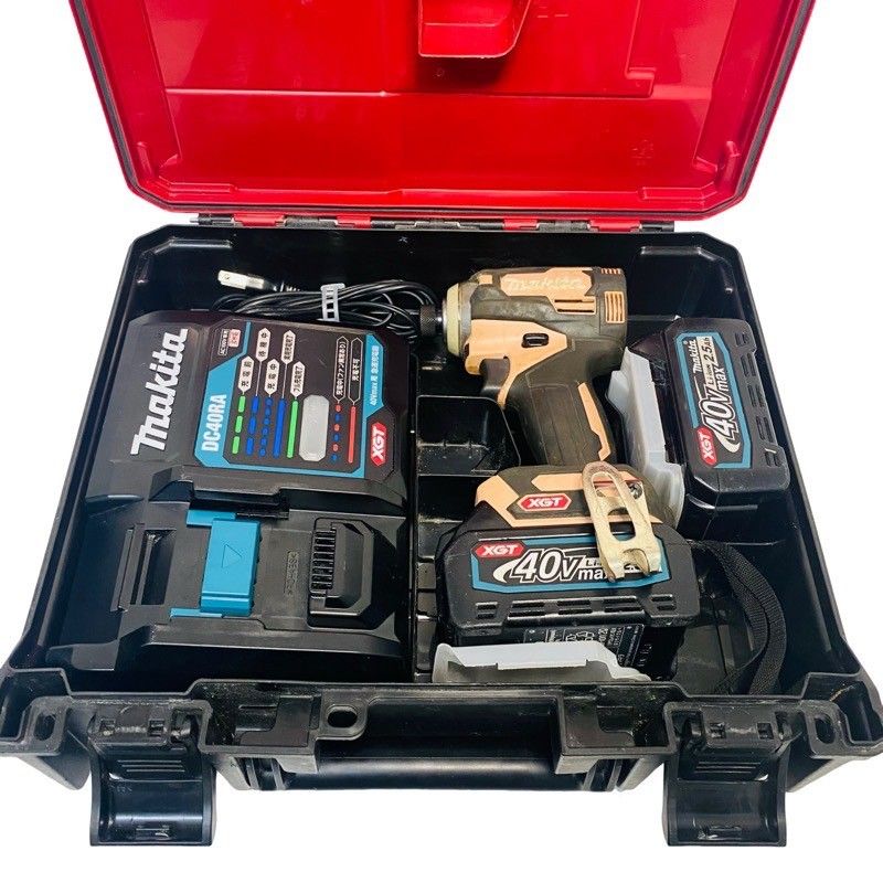 makita マキタ 充電式インパクトドライバ TD001GDXFC 40V バッテリー型番BL4025×2 充電器型番DC40RA フレッシュカッパー 動作 済 42509R25