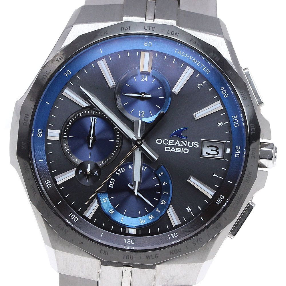 カシオ CASIO OCW-S5000E-1AJF オシアナス マンタ ソーラー電波 メンズ美品_834687