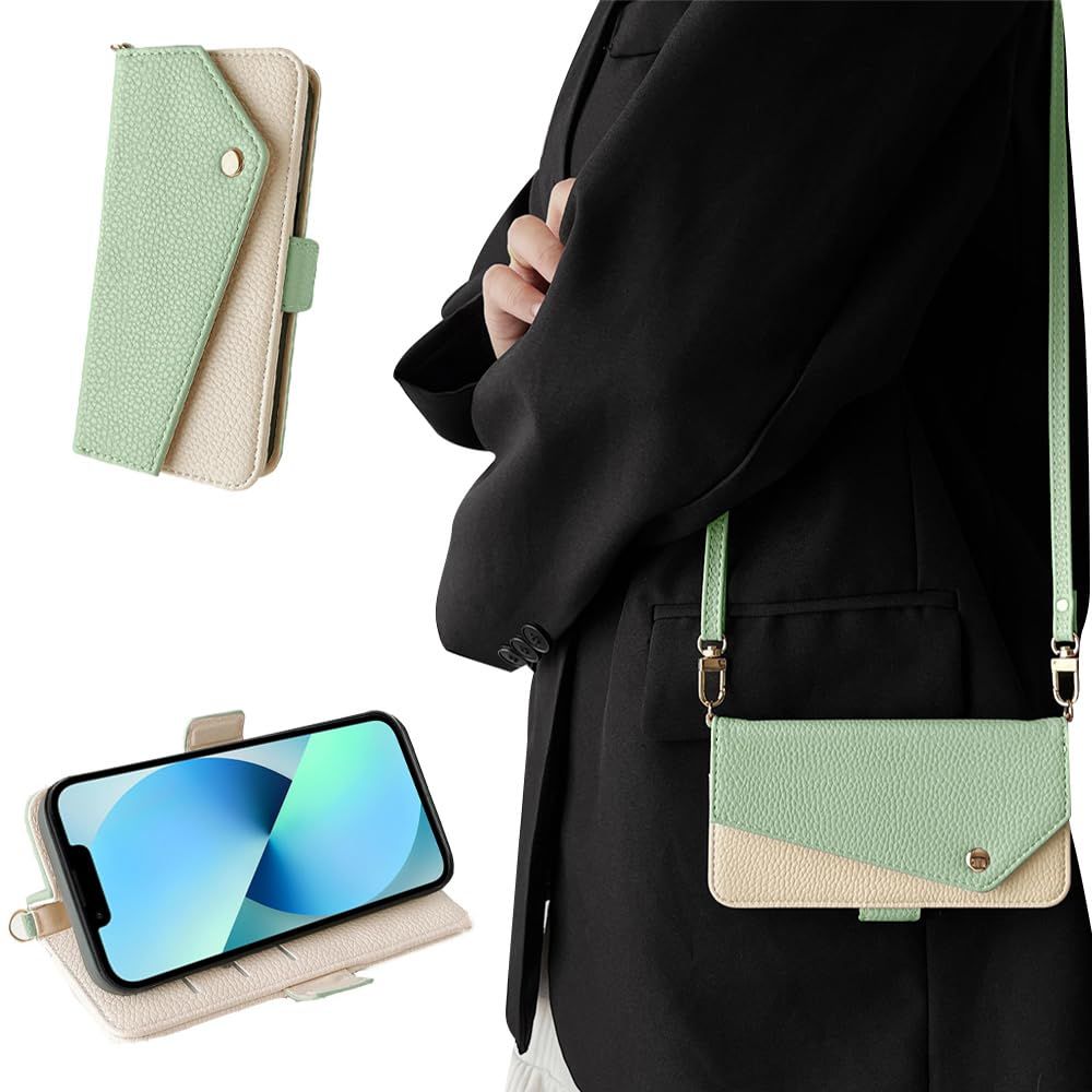 【新作入荷，セール】 新品 Kahper for いphone13 ケース 手帳型 ショルダー iPhone13ケース手帳型 可愛い スマホケース iphone 13 財布型 おしゃれ アイフォン13ケース手帳型 軽量 衝撃吸収 携帯ケース iphone 13 PUレザー 全面 その他