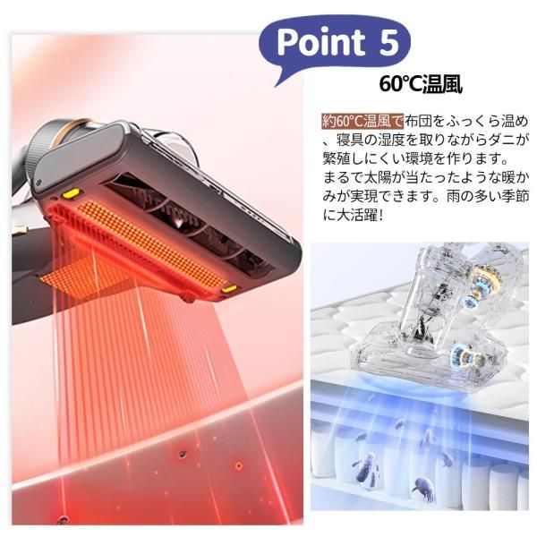 布団クリーナー 布団用掃除機 ダニ取り掃除機 超吸引 480w超高速 サイクロン式掃除機 ふとん用ダニクリーン 掃除機 ダニ取り 梅雨対策 花粉対策 爆買 MARWIL-DEMENAGEMENTS_CH
