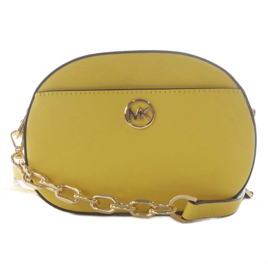 マイケルコース MICHAEL KORS ロゴ チェーン ショルダーバッグ レザー 黄色