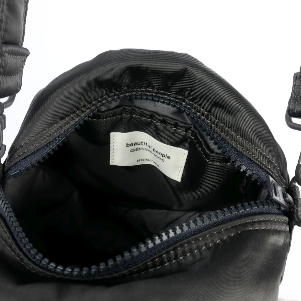 ビューティフルピープルポーターショルダーバッグチャコールグレー