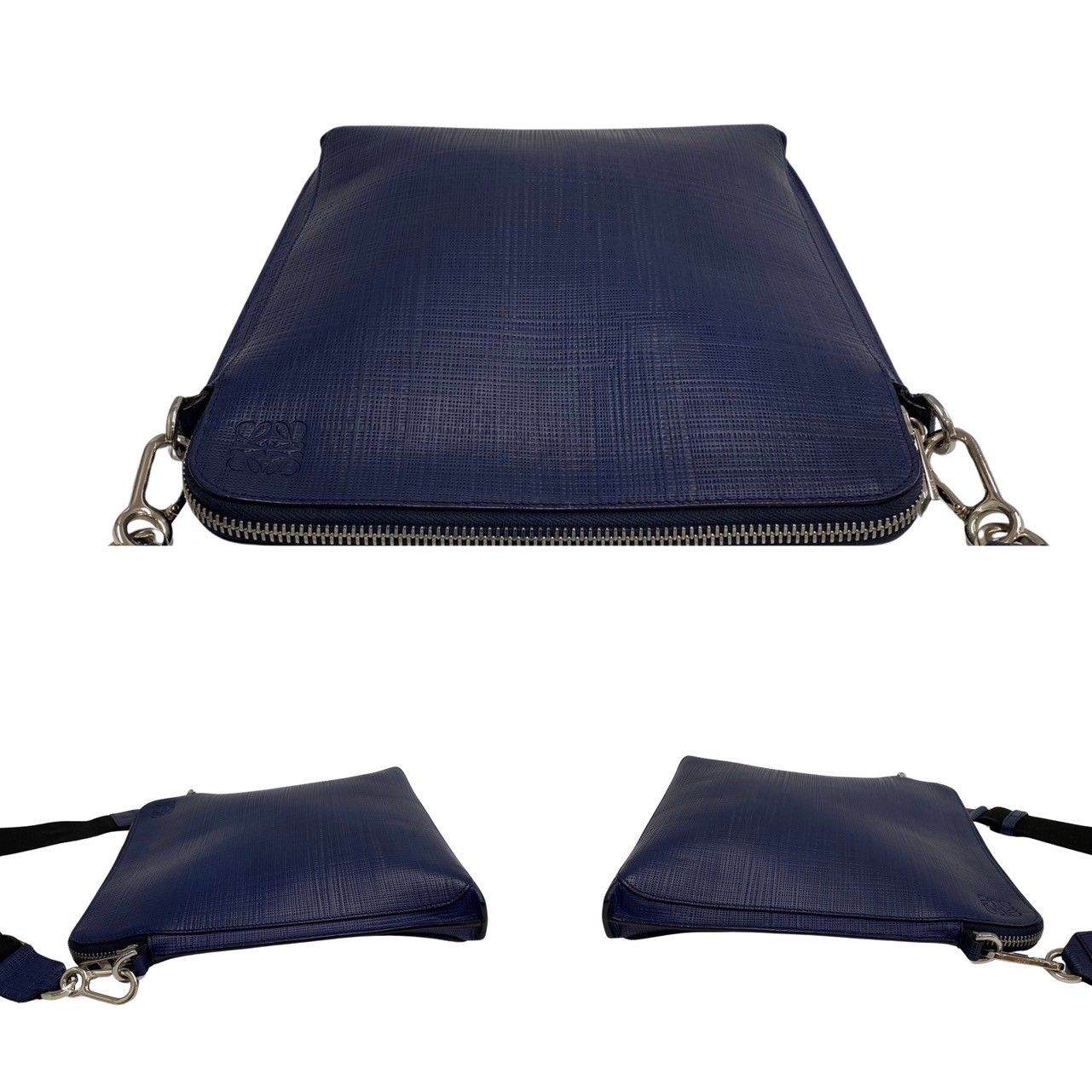 【美品】LOEWE ロエベ アナグラム サコッシュ ショルダー バッグ 総柄 LOEWE 未使用保管品 希少品 ロエベ アナグラム ロゴ 柄 レザー