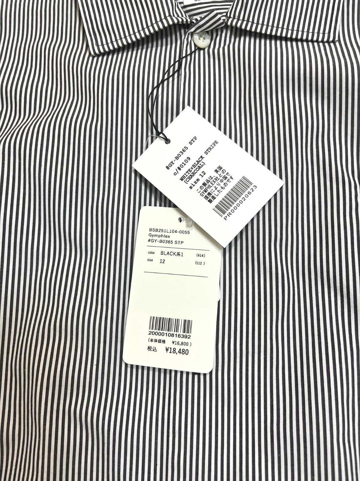 新品 25ss Gymphlex レギュラーカラータックシャツ ストライプ