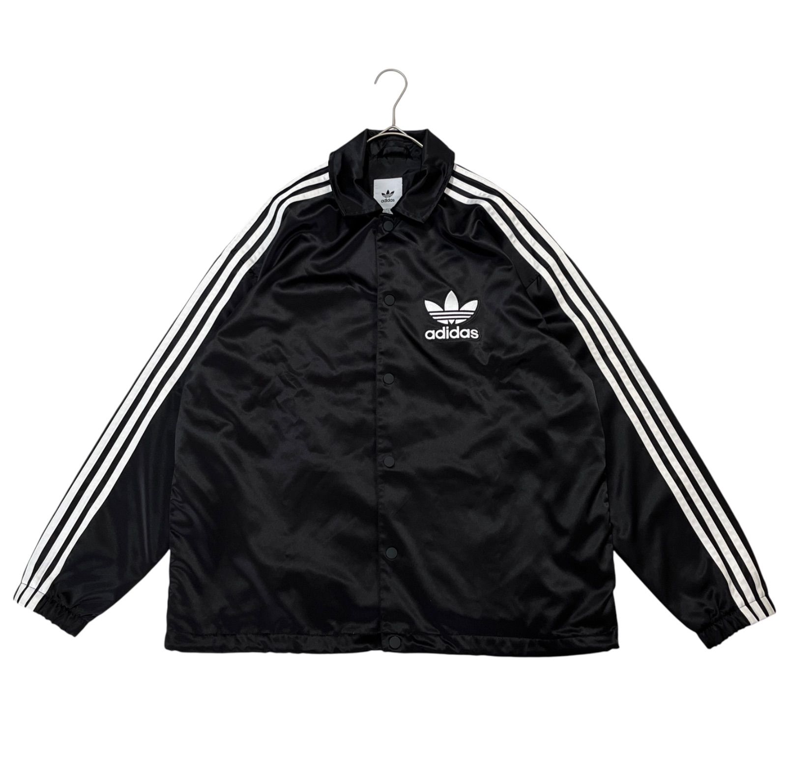 adidas サテンコーチジャケット ブラック M 常田大希着用 adidas - King Gnu常田大希 着用 adidas サテン コーチ
