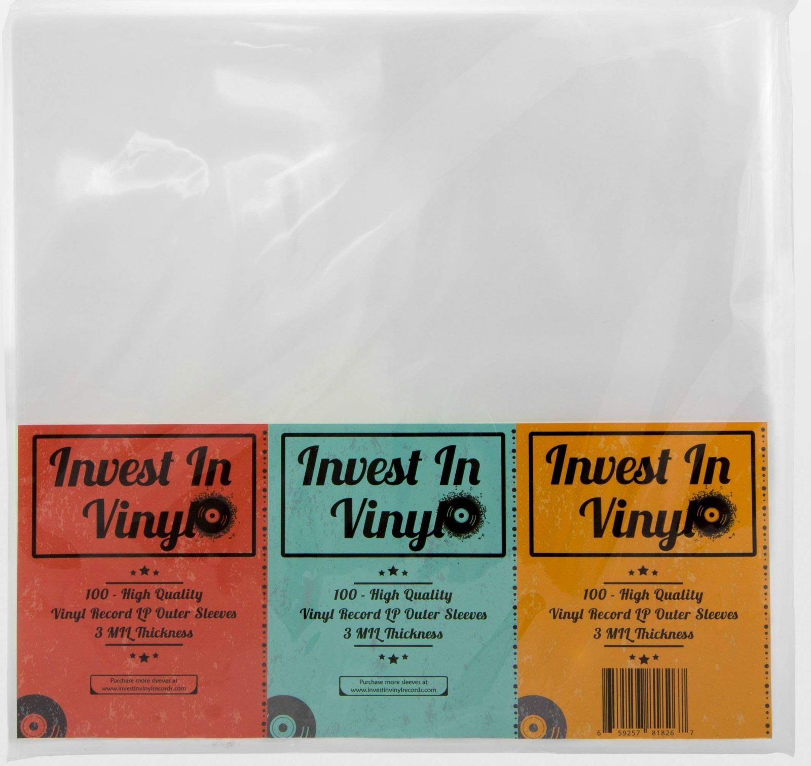 12.75インチ 3ミルビニールレコードスリーブアルバムカバー クリアプラスチック保護LPアウタースリーブ x 100 12.5インチ Vinyl In LPコレクションに適切な保護を提供 Invest
