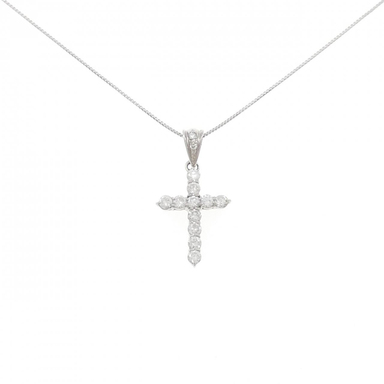 PT900/PT850 クロス ダイヤモンド ネックレス 0.50CT - メルカリ
